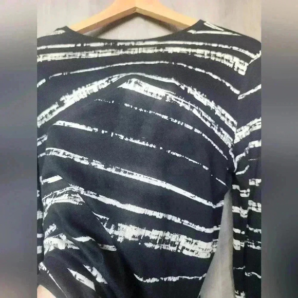 Vince Shadow Stripe Cotton & Modal Crewneck Tee XS Women's - Picture 8 of 11